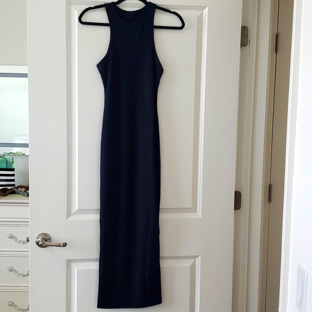 Brand new navy ribbed maxi dress